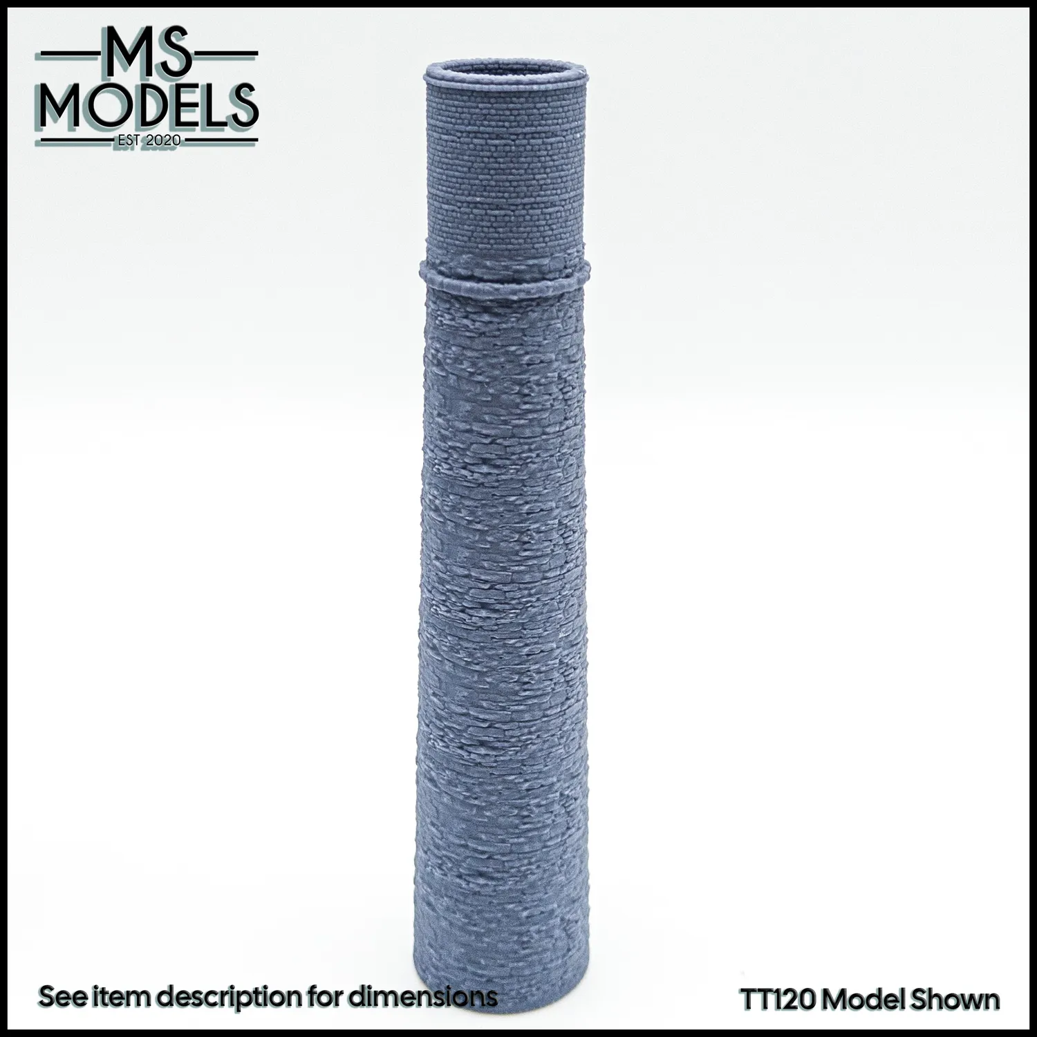 MS Models Stone Base Brick Top Chimney komín