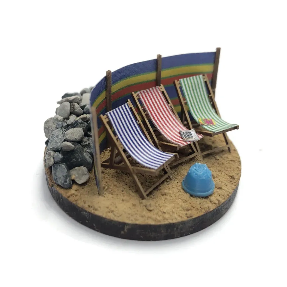 Scale Model Scenery MP483 plážová lehátka OO, 6 ks pruhovaná