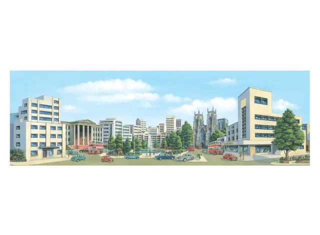 Peco SK17 pozadí město centrum pro kolejiště