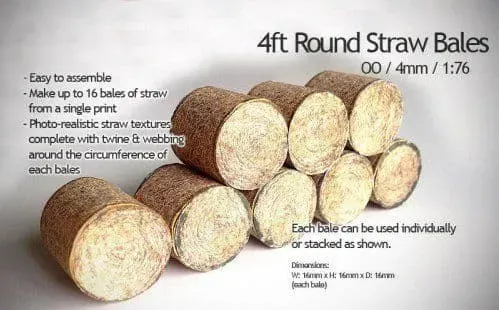 Scale Model Scenery AX004-OO Straw Bales kulaté balíky slámy OO
