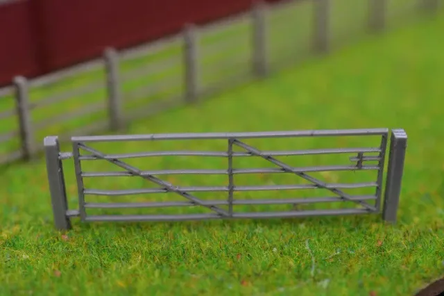 Scale Model Scenery LX238-OO Laser Cut 15ft Galvanised Steel Field Gates brány 5 ks 1:76