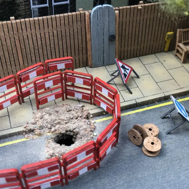 Scale Model Scenery LX369-OO zábrany na stavbu 5 ks skládací