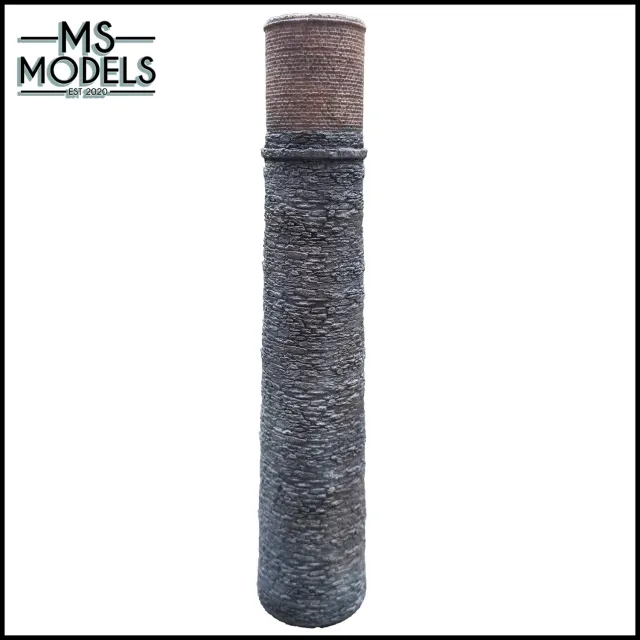MS Models Stone Base Brick Top Chimney komín