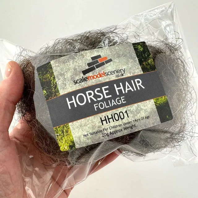 Scale Model Scenery Loose Horsehair materiál 20 g pro křoviny