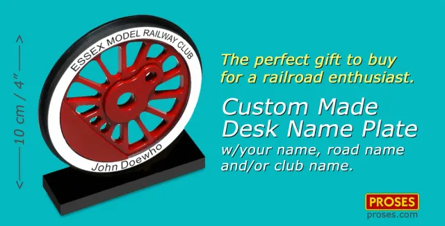 Proses Railroader's Name Plate stolní jmenovka s vlastním textem