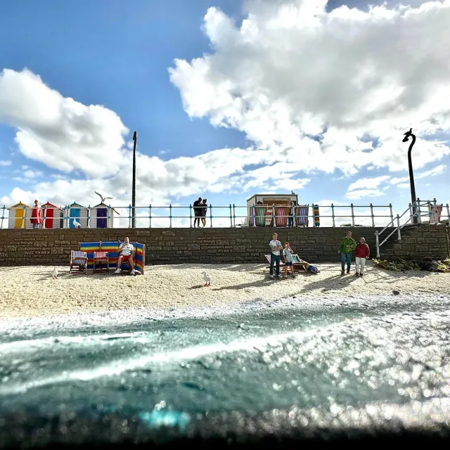 Scale Model Scenery Beach Front sada pláž H0/OO