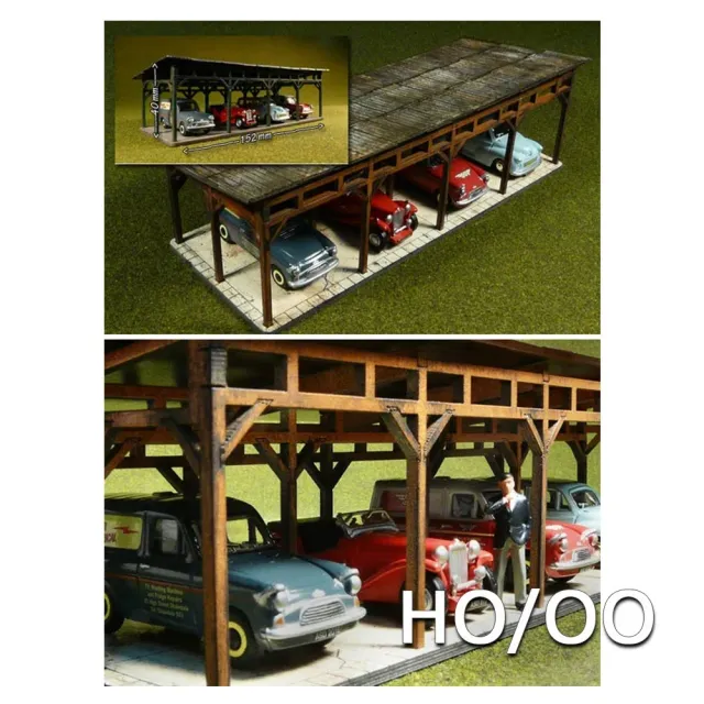 Proses 4 Car Shed Kit laserová remíza H0/00