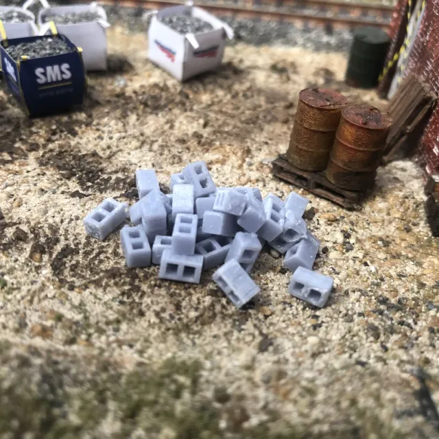 Scale Model Scenery AX179-OO bloky a tvárnice OO 1:76 šedá pryskyřice