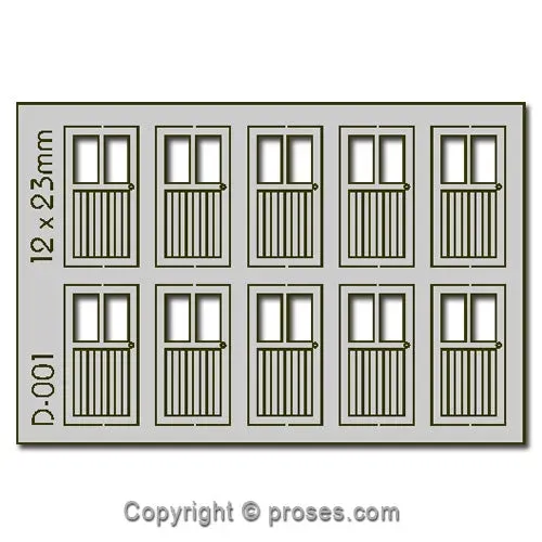 Proses 12x23mm 2 Lite Doors dveře H0/OO 10 ks