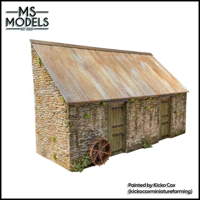 MS Models Low-Relief Small Stone Barn stodola
