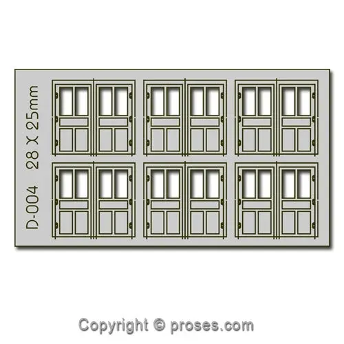 Proses Dvoudílné dveře 28×25 mm H0/00 6 ks laser