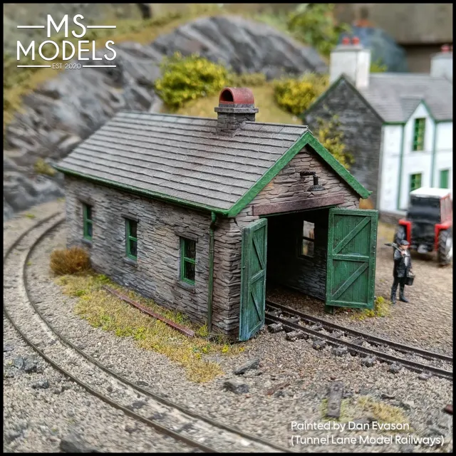 MS Models Narrow Gauge Slate Built Engine Shed remíza