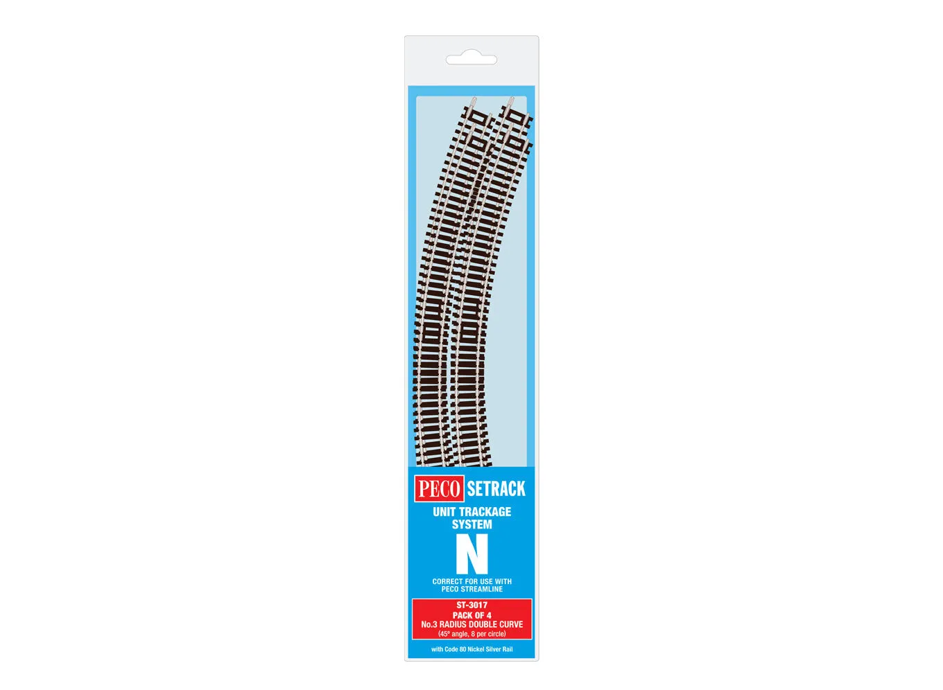 Peco Setrack ST3003 kolejový oblouk N Code 80