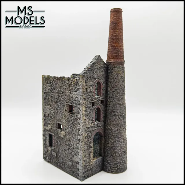 MS Models Painted TT120 Derelict Cornish Engine House model strojovny