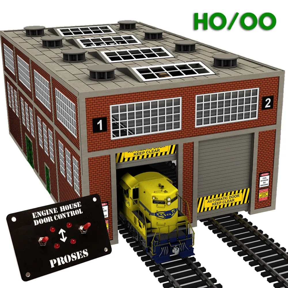 Proses LS-037 moderní remíza H0 s motorizovanými vraty