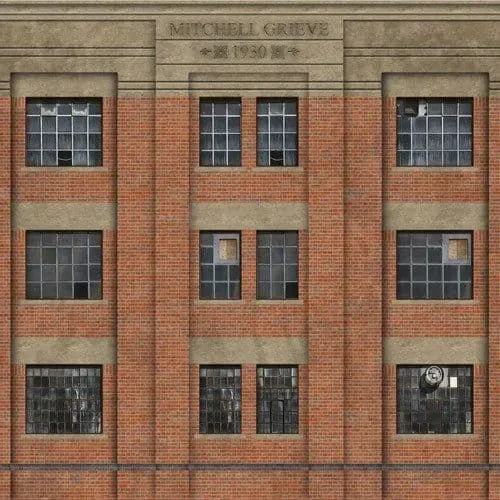 Scale Model Scenery 1930's Factory kulisa na pozadí