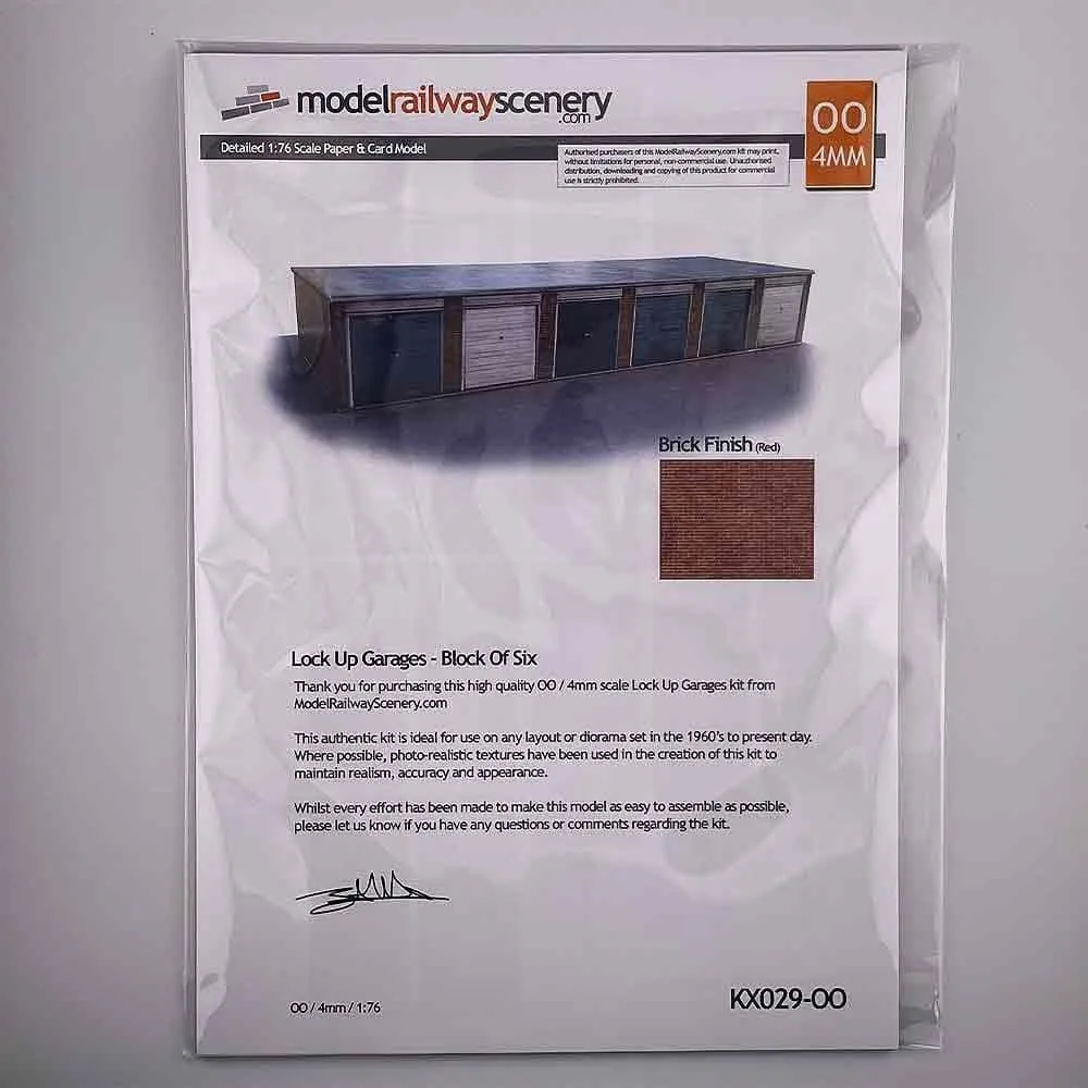 Scale Model Scenery KX029-OO řadové garáže 6 ks