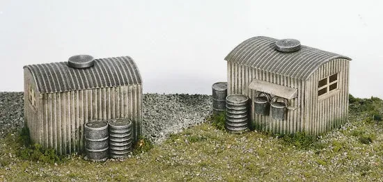 Peco Wills SS22 Lamp Huts With Oil Drums 2 domky OO/HO