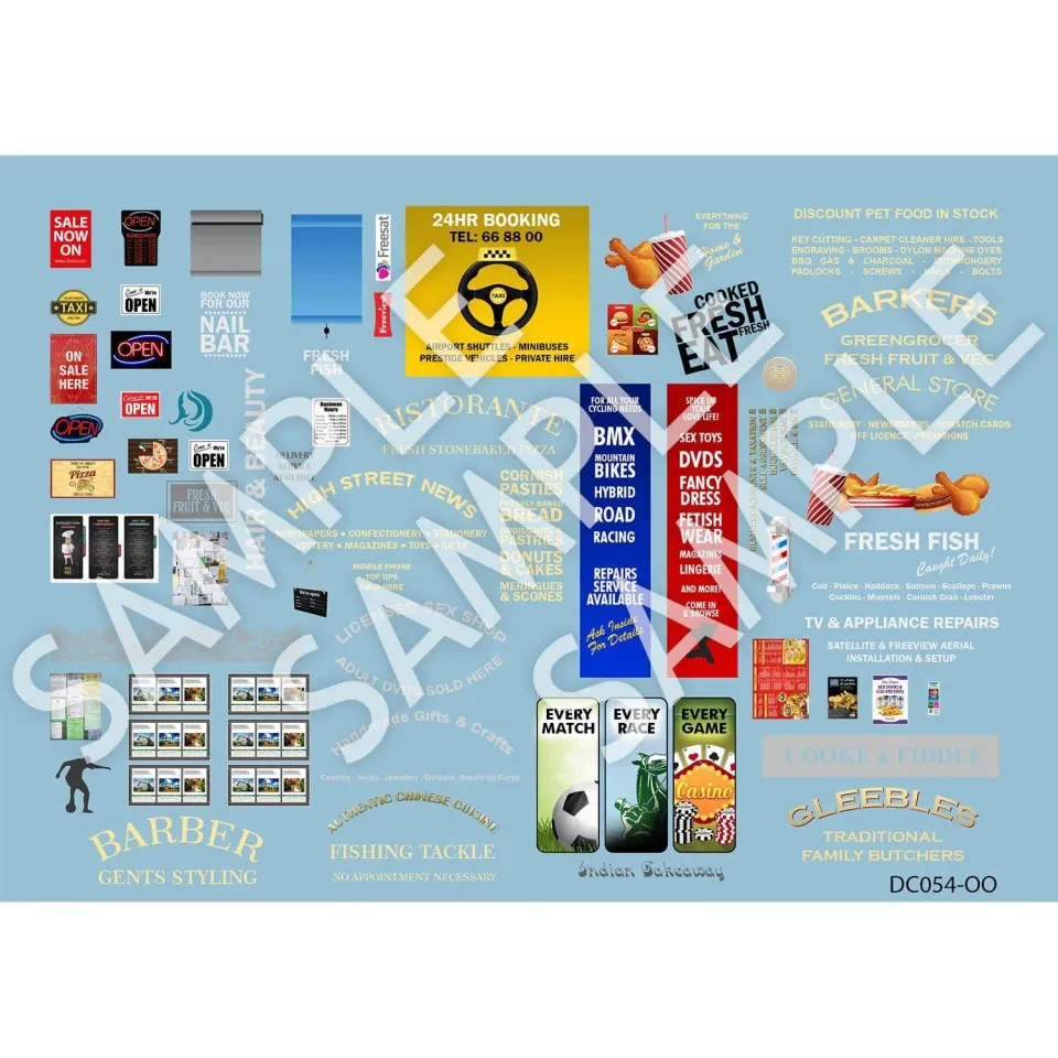 Scale Model Scenery DC054 obtisky výloh OO sada
