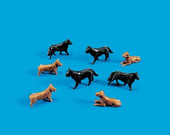 Peco Modelscene 5102 figurky psů OO/HO 8 ks