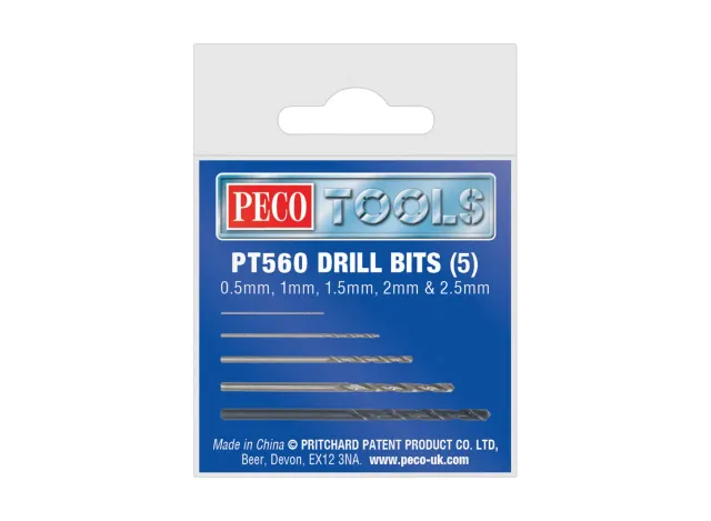 Peco PT560 sada vrtáků 5 ks 0,5–2,5 mm