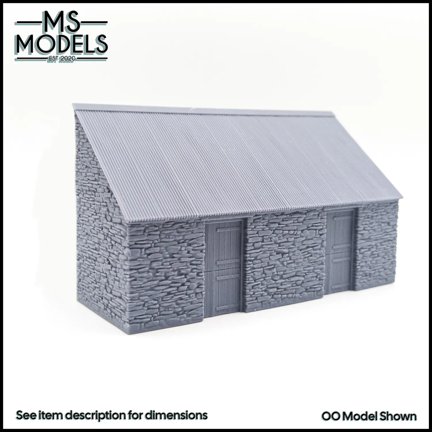 MS Models Low-Relief Small Stone Barn stodola